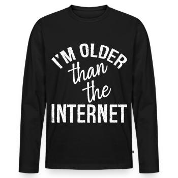 I'm older than the Internet - Men's Premium Organic Long Sleeve Shirt - black - Front - Nico (187cm)