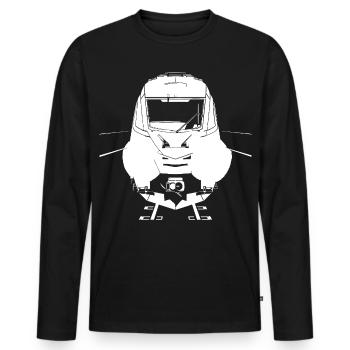 Railway Sketch - Men's Premium Organic Long Sleeve Shirt - black - Front - Nico (187cm)