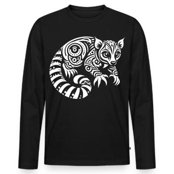 Kinkajou tribal - T-shirt manches longues Premium bio Homme - noir - Devant - Nico (187cm)