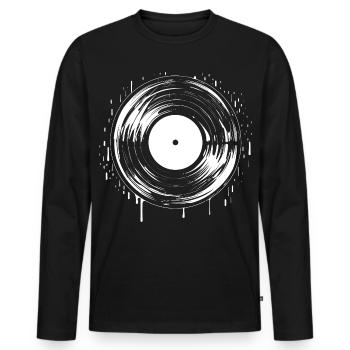 Record - Men's Premium Organic Long Sleeve Shirt - black - Front - Nico (187cm)