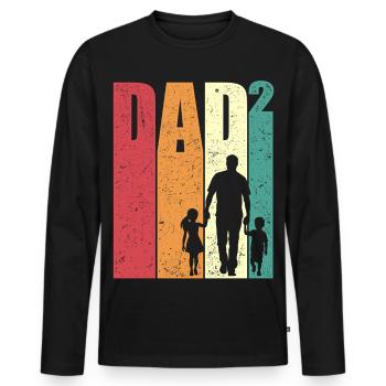 Dad High 2 Dad Daughter Son Retro Gift - Men's Premium Organic Long Sleeve Shirt - black - Front - Nico (187cm)