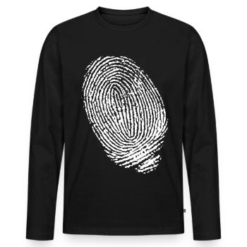 FINGERPRINT - Men's Premium Organic Long Sleeve Shirt - black - Front - Nico (187cm)