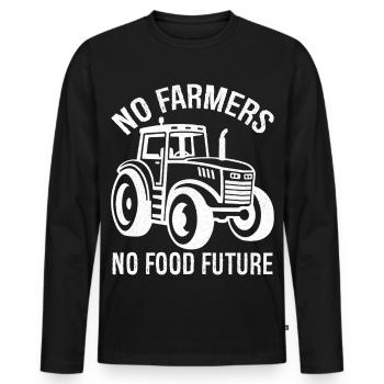 no farmers no food future agriculture farmer wo - Männer Premium Bio Langarmshirt - Schwarz - Vorne - Nico (187cm)