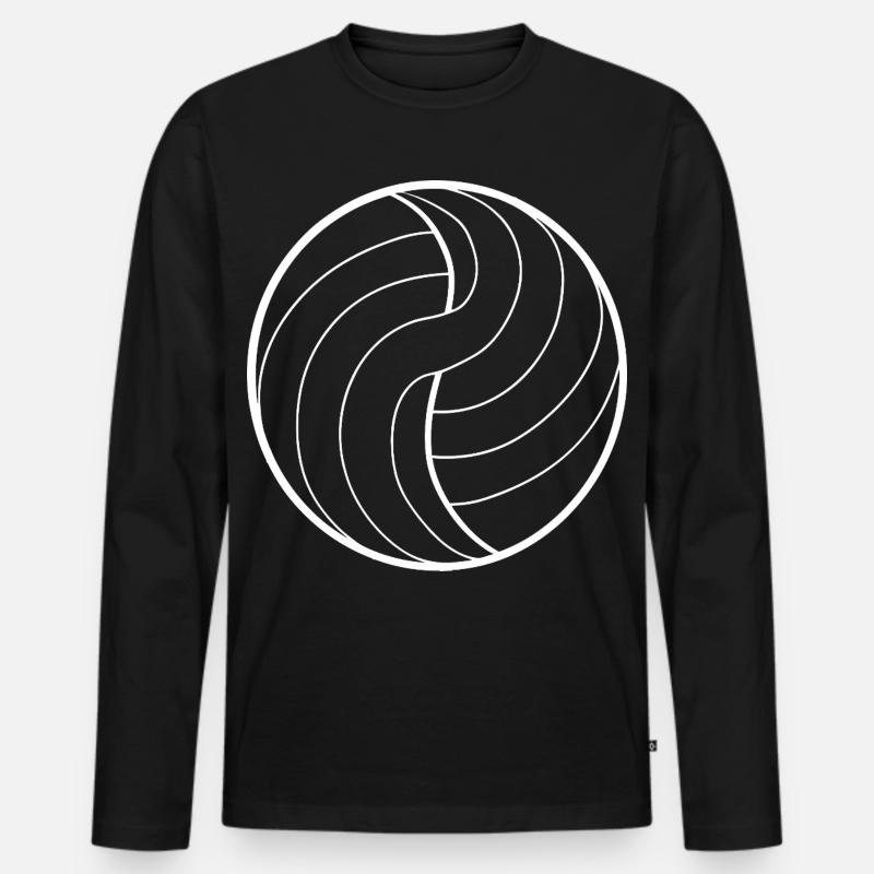 Volleyball Line Art - Männer Premium Bio Langarmshirt - Schwarz