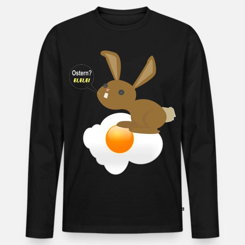 Bunny Easter Egg Egg Egg - Men's Premium Organic Long Sleeve Shirt - black