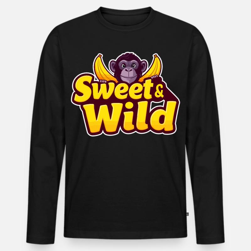 Süß und Wild - Männer Premium Bio Langarmshirt - Schwarz