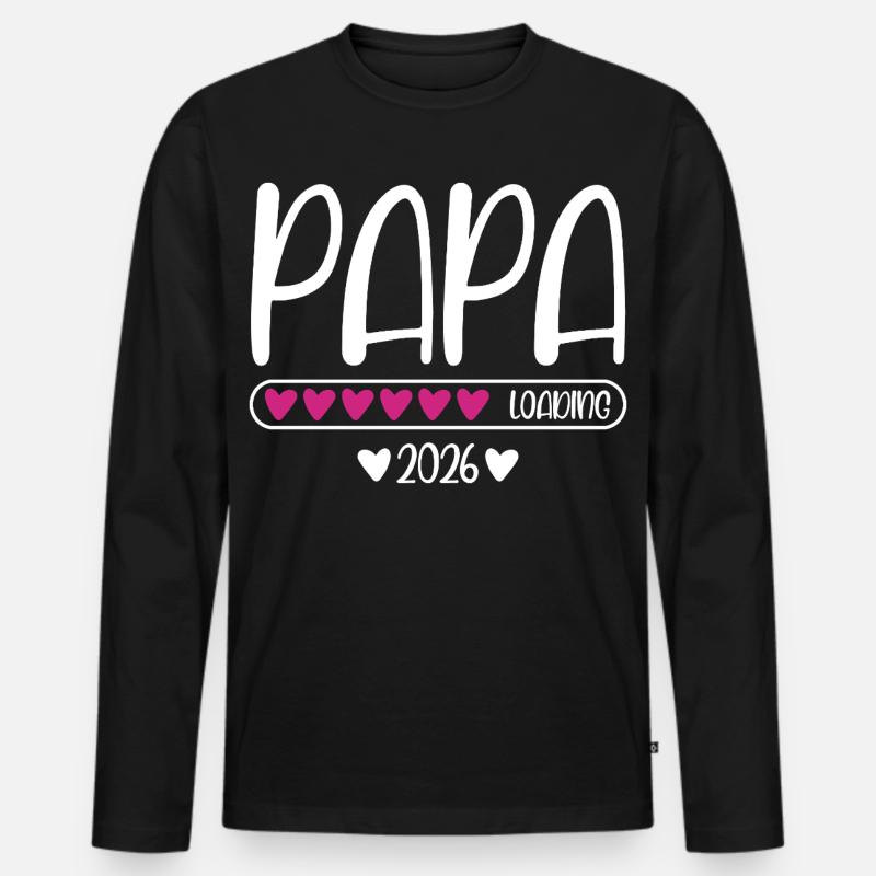 Papa 2026 loading - Männer Premium Bio Langarmshirt - Schwarz