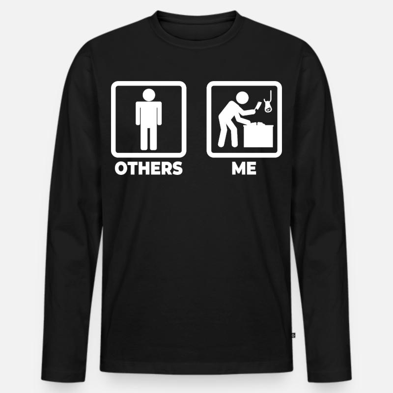 Ich als Metzger - Männer Premium Bio Langarmshirt - Schwarz