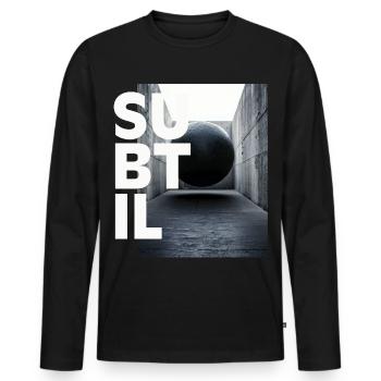 Apesanteur subtil noir et blanc création graphique - T-shirt manches longues Premium bio Homme - noir - Devant - Nico (187cm)