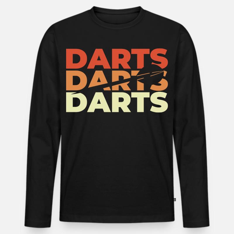 Dart Retro Look - Männer Premium Bio Langarmshirt - Schwarz