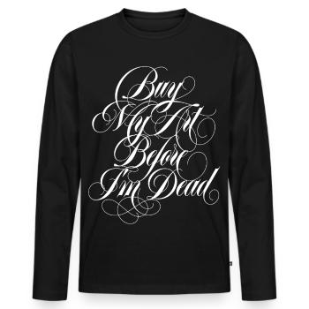 Buy My Art - Männer Premium Bio Langarmshirt - Schwarz - Vorne - Nico (187cm)