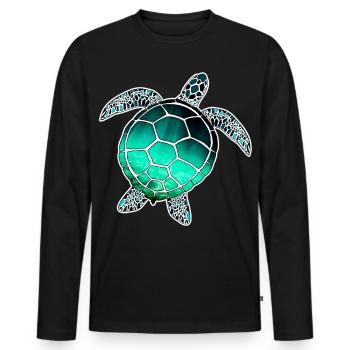 Sea Turtle - Men's Premium Organic Long Sleeve Shirt - black - Front - Nico (187cm)