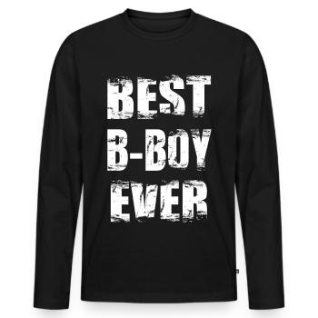 Bester B Boy aller Zeiten - Männer Premium Bio Langarmshirt - Schwarz - Vorne - Nico (187cm)