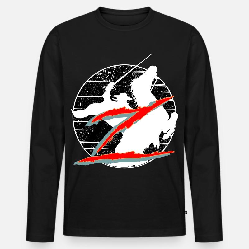 Horsman - Männer Premium Bio Langarmshirt - Schwarz