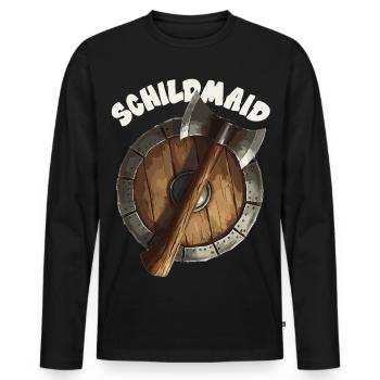 Schildmaid Wikinger Odin, Thor Asgard Schild - Männer Premium Bio Langarmshirt - Schwarz - Vorne - Nico (187cm)