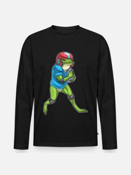 Frog Easter American Football - Men's Premium Organic Long Sleeve Shirt - black