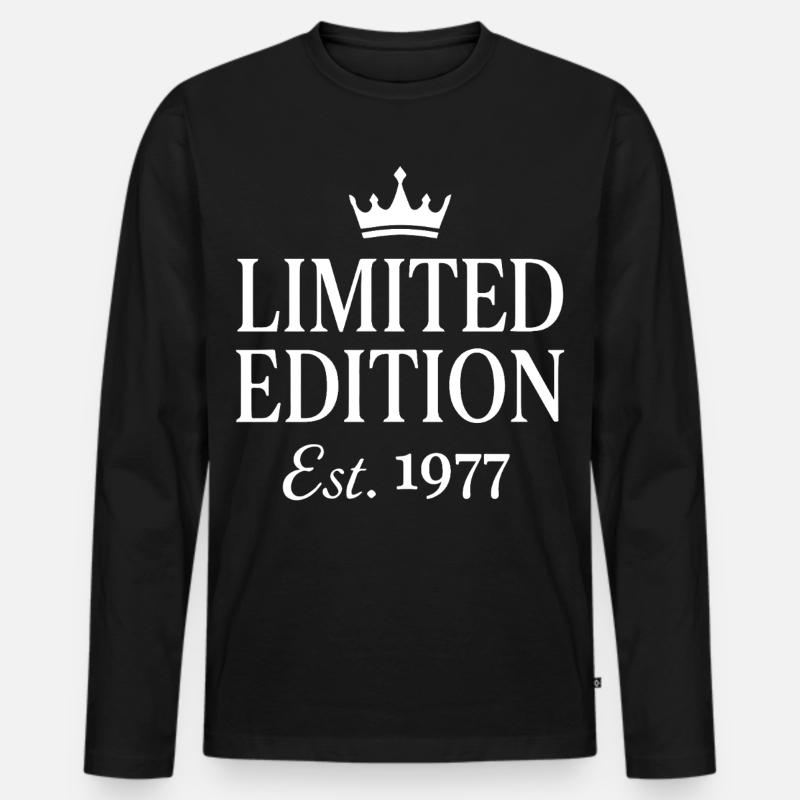 Limited Edition Est. 1977 - Männer Premium Bio Langarmshirt - Schwarz