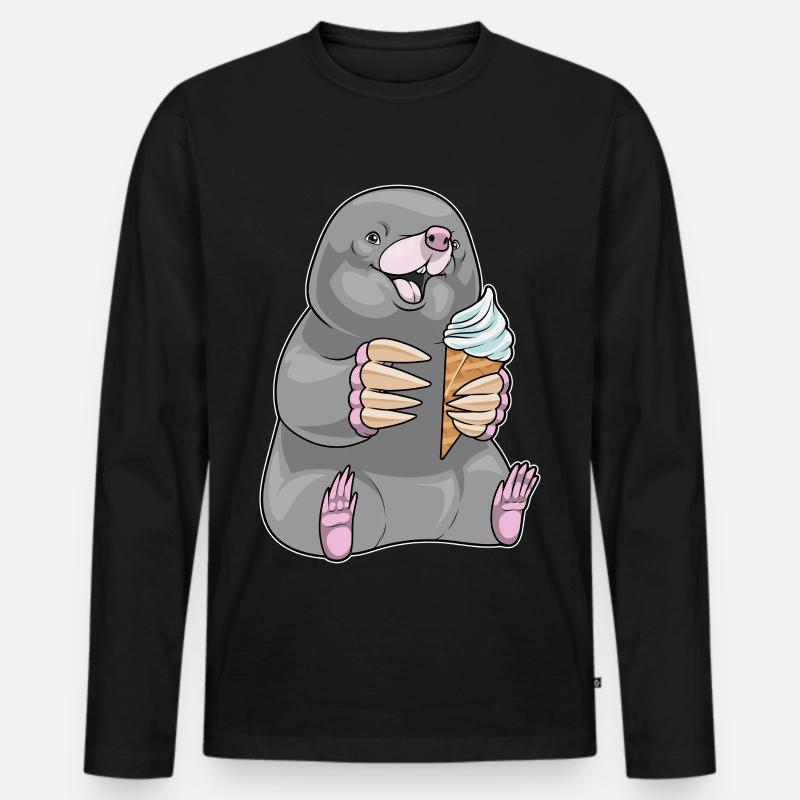 Maulwurf Waffeleis - Männer Premium Bio Langarmshirt - Schwarz