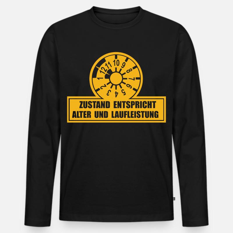 Prüfplakette  - Männer Premium Bio Langarmshirt - Schwarz