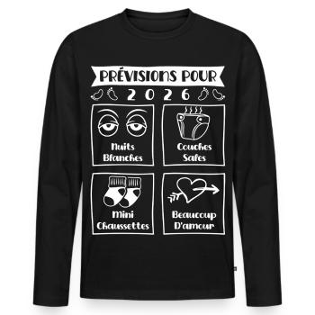 Prognosen für 2026, zukünftige Mama, zukünftiger Vater - Männer Premium Bio Langarmshirt - Schwarz - Vorne - Nico (187cm)