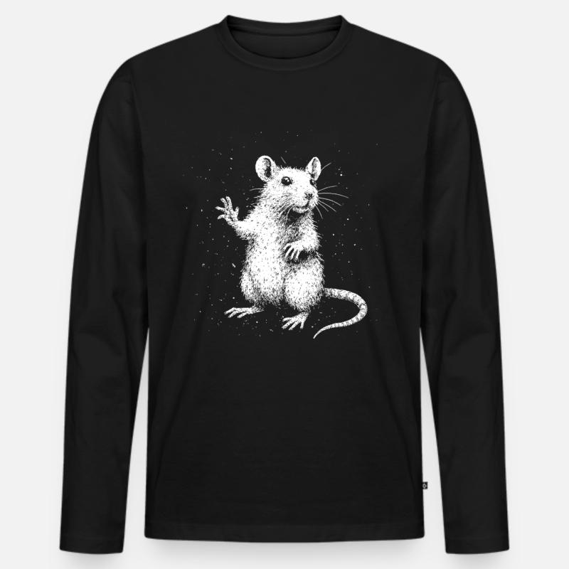 Freche Ratte mit Stil - Männer Premium Bio Langarmshirt - Schwarz