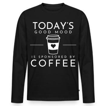 Coffee Mood Today's Good Mood - Men's Premium Organic Long Sleeve Shirt - black - Front - Nico (187cm)