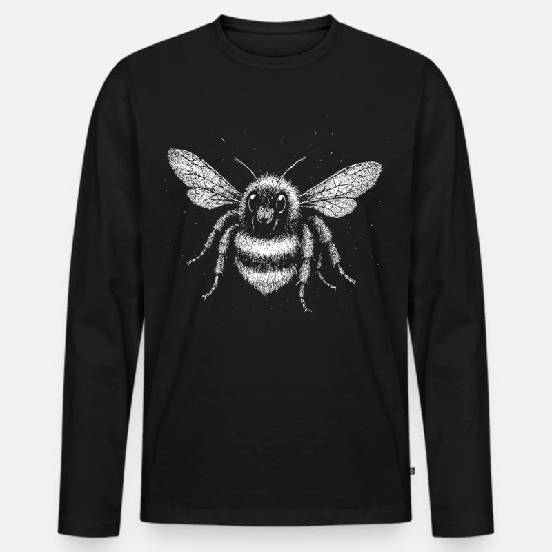 Eine Hummel - Männer Premium Bio Langarmshirt - Schwarz