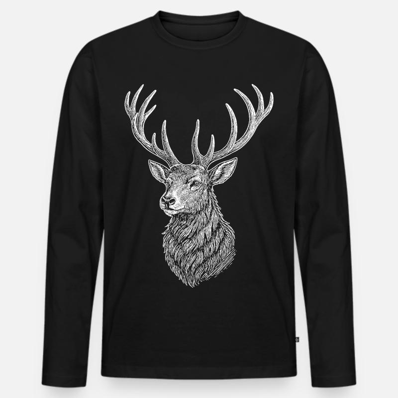 Deer - Men's Premium Organic Long Sleeve Shirt - black