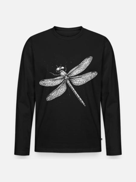 Dragonfly - Men's Premium Organic Long Sleeve Shirt - black