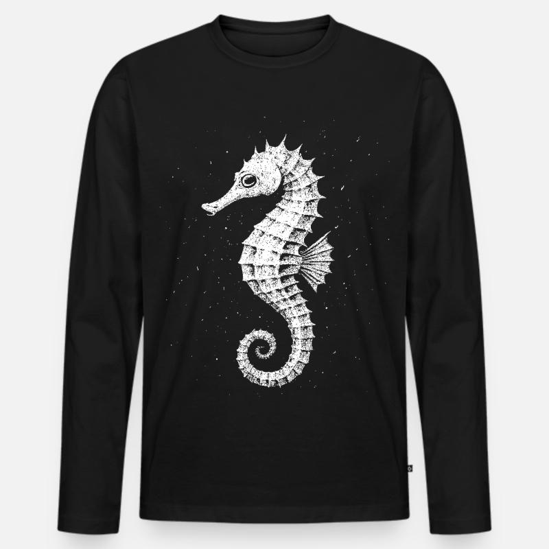 Hippocampe - T-shirt manches longues Premium bio Homme - noir