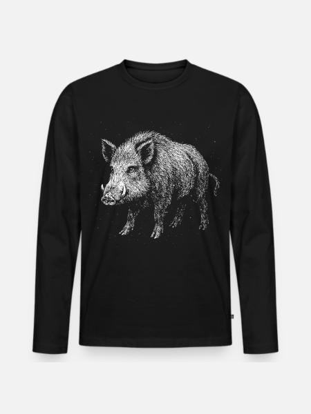 Sanglier - T-shirt manches longues Premium bio Homme - noir