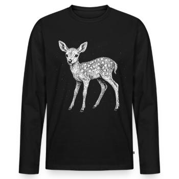 Fawn - Men's Premium Organic Long Sleeve Shirt - black - Front - Nico (187cm)