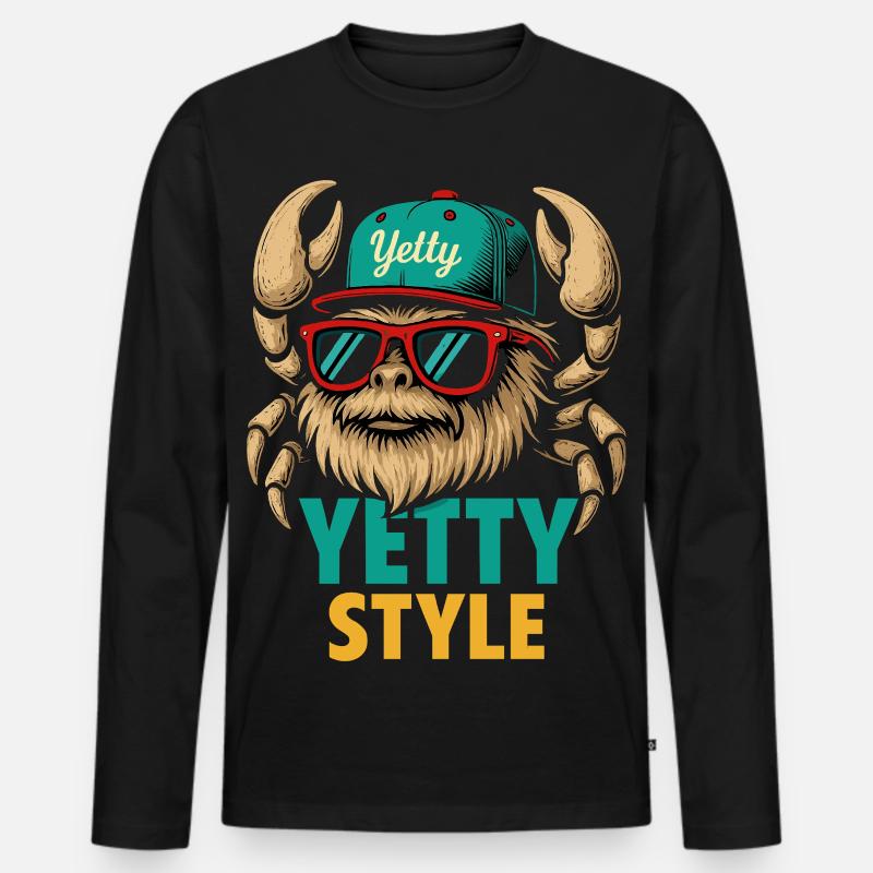 Graphisme Yeti Style Yetty - T-shirt manches longues Premium bio Homme - noir
