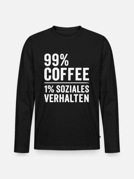 99% Coffee - Men's Premium Organic Long Sleeve Shirt - black
