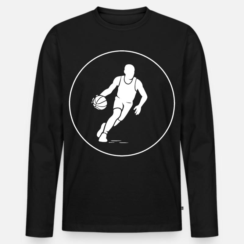 Basketball - Männer Premium Bio Langarmshirt - Schwarz