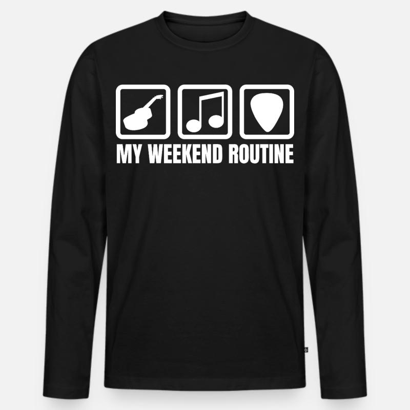 Gitarrenspieler Wochenende - Männer Premium Bio Langarmshirt - Schwarz