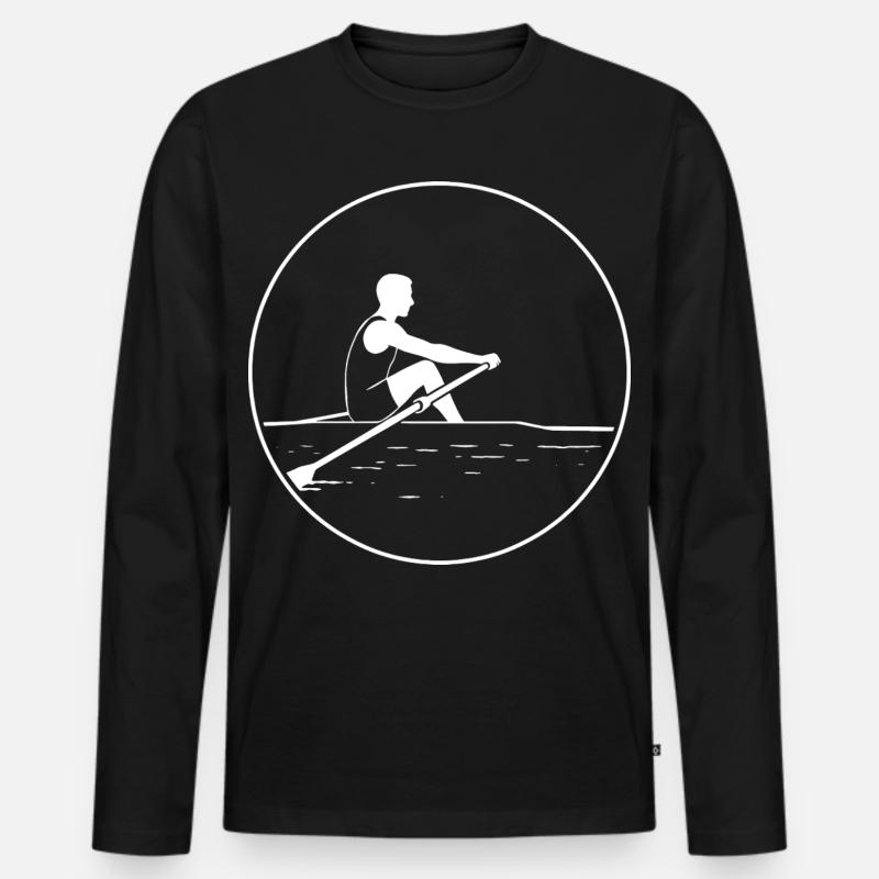Kraft der Stille - Männer Premium Bio Langarmshirt - Schwarz