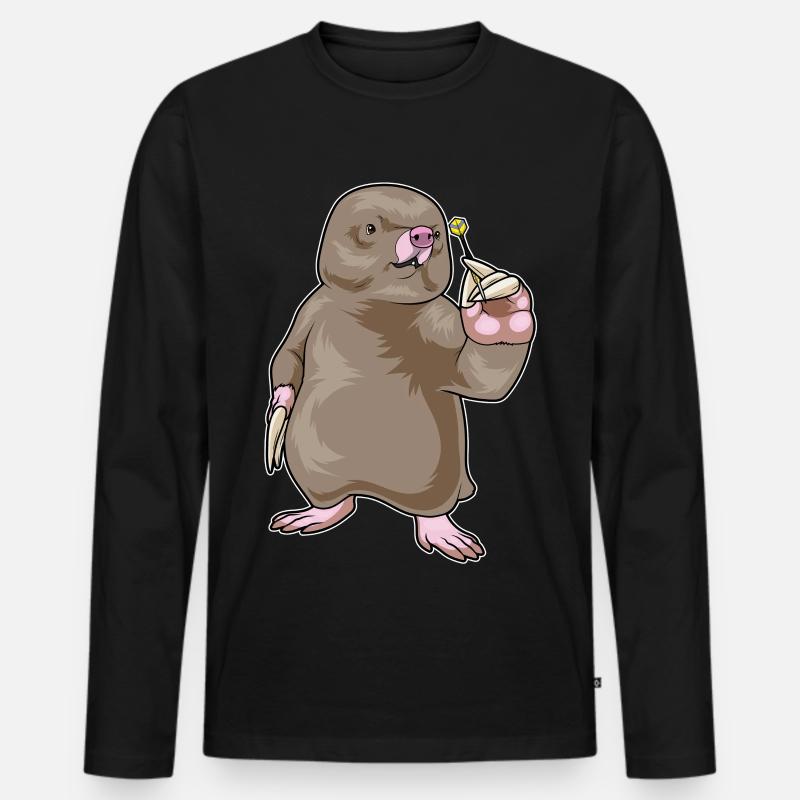 Maulwurf Dart Dartpfeil - Männer Premium Bio Langarmshirt - Schwarz