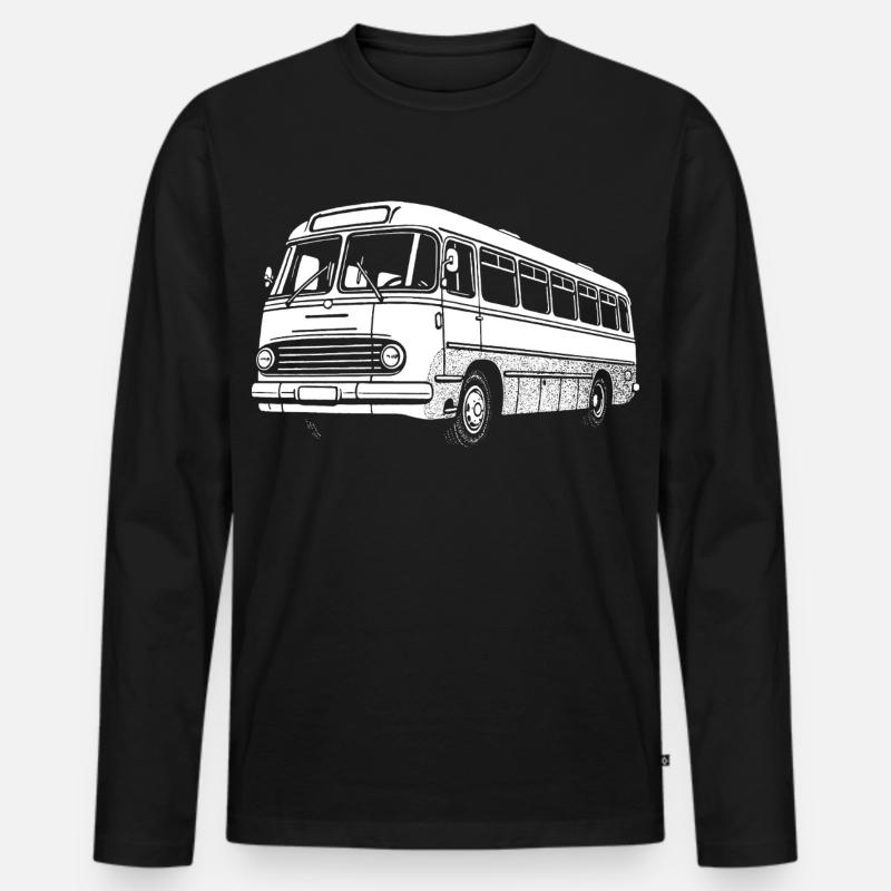 Bus Legende - Männer Premium Bio Langarmshirt - Schwarz
