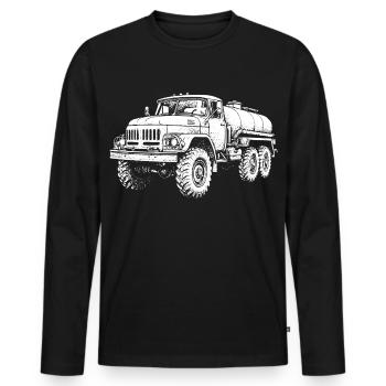 Colosse rétro robuste - T-shirt manches longues Premium bio Homme - noir - Devant - Nico (187cm)