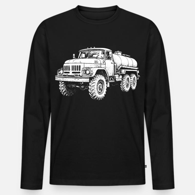 Schwerlast-Koloss Retro - Männer Premium Bio Langarmshirt - Schwarz
