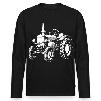 Héros nostalgique des champs - T-shirt manches longues Premium bio Homme - noir - Devant - Nico (187cm)
