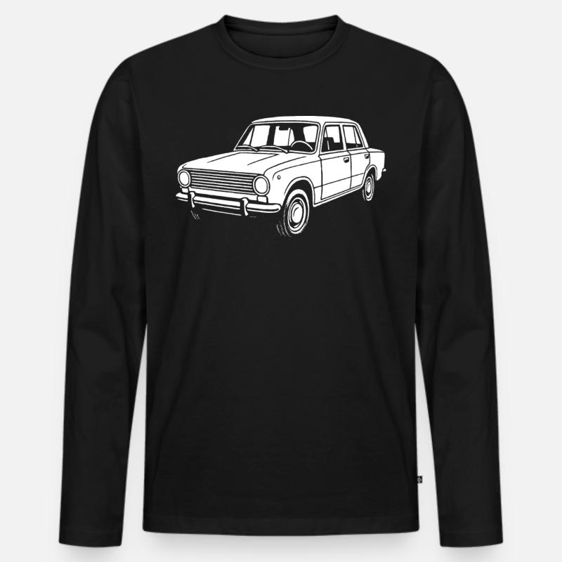 Straßenklassiker Ostblock - Männer Premium Bio Langarmshirt - Schwarz