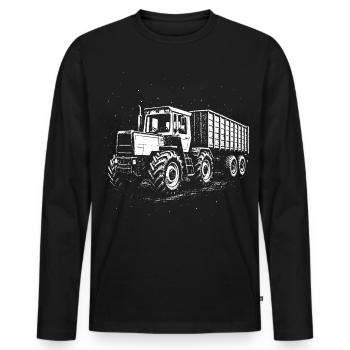 Centrale électrique la nuit - T-shirt manches longues Premium bio Homme - noir - Devant - Nico (187cm)