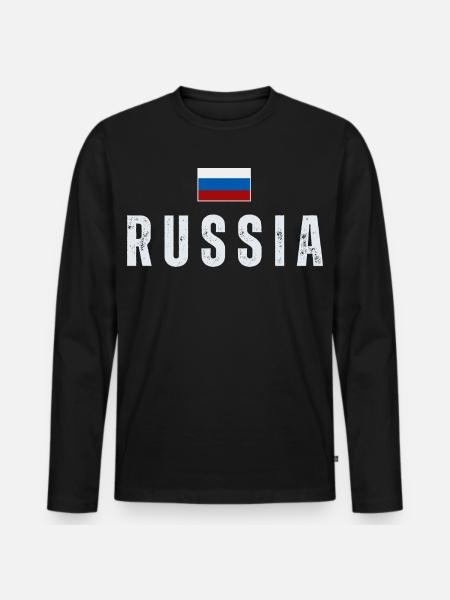 Russian flag, Russian pride - Men's Premium Organic Long Sleeve Shirt - black