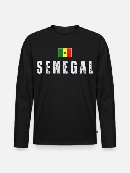 Drapeau sénégalais, fier Sénégalais - T-shirt manches longues Premium bio Homme - noir