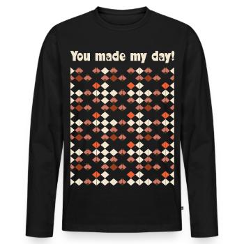 Tu as fait ma journée - T-shirt manches longues Premium bio Homme - noir - Devant - Nico (187cm)