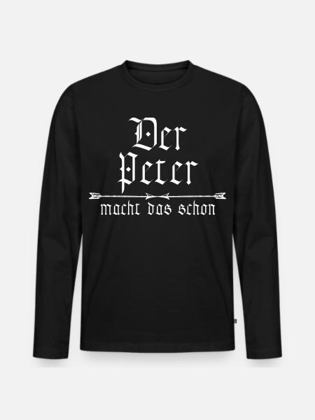 Peter is already doing it - Men's Premium Organic Long Sleeve Shirt - black