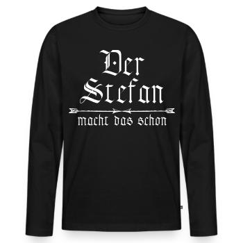 Stefan is already doing it - Men's Premium Organic Long Sleeve Shirt - black - Front - Nico (187cm)