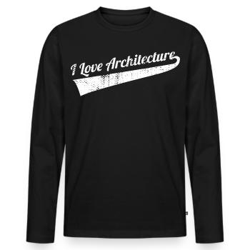 L’amour de l’architecture - T-shirt manches longues Premium bio Homme - noir - Devant - Nico (187cm)
